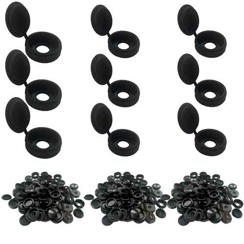 150 Pcs 3 Sizes Screw Cover Caps, Smooth Plastic Caps for Covering Screw Nail Hole, 3 Sizes (Hole Diameter 4mm, 5mm, 6mm)(Black)