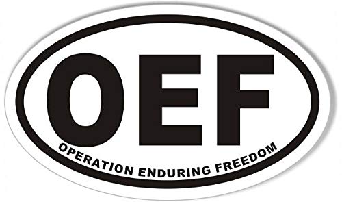 OEF Operation Enduring Freedom Oval Bumper Sticker - 3x5 inches