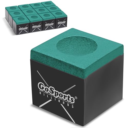 Premium Pool Cue Chalk Cube 12 Pack - Green Billiards Accessory