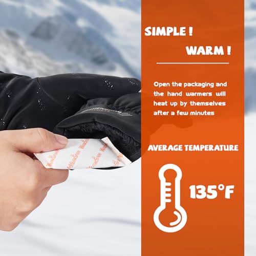 Disposable Air-Activated Hand Warmers - 12-Hour Heat Packs - 10 Pairs