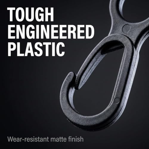 10-Pack Black Plastic Carabiner Clips - Versatile Camping Hooks