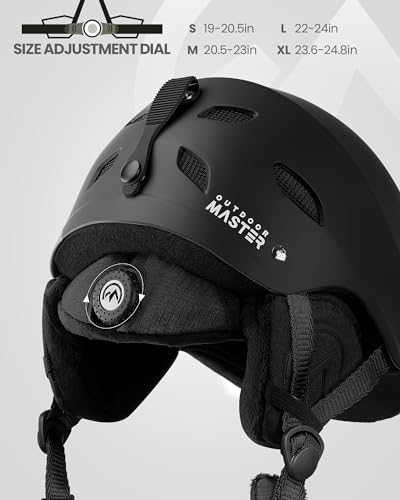 Kelvin Ski Helmet - Adjustable Snowboard Helmet - Black, Large