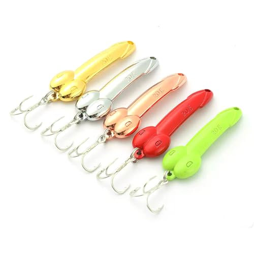 5Pcs Metal Fishing Spoons with Treble Hooks - Trout & Bass Lures