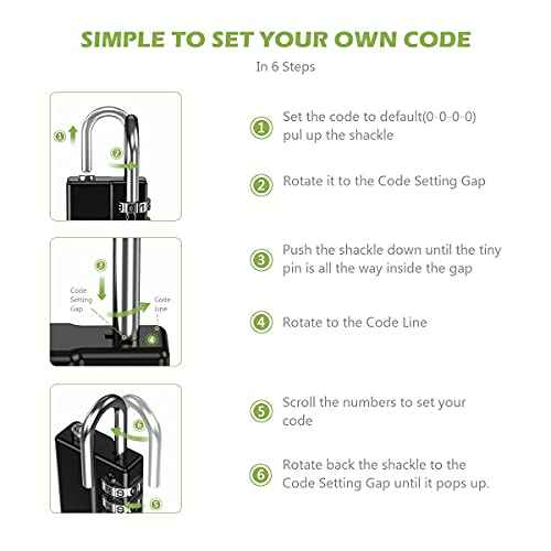 KeeKit Combination Padlock, 4 Digit Combination Lock with Keys, Resettable Waterproof Gate Lock for Locker, Gym, Fence, Case, School & Employee Locker, Toolbox ? 4 Pack, 2 Keys, Black