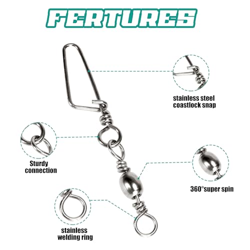 150PCS Fishing Swivels Snaps Kit - Ball Bearing Tackle Set