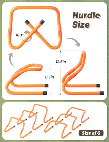 Adjustable Agility Hurdles Set - 6 Pack for Speed Training