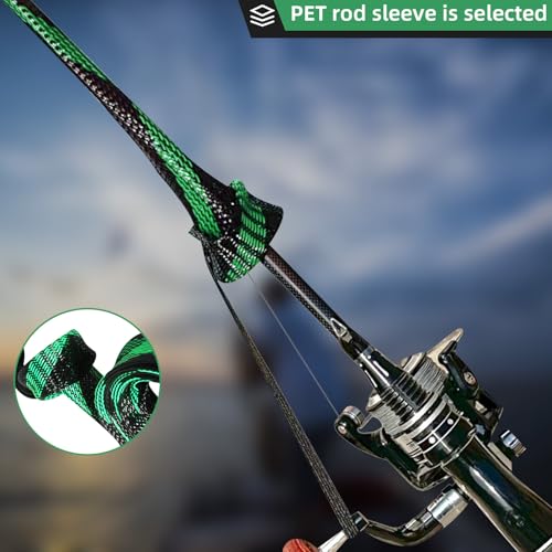 Knitsoquo Fishing Rod Sleeve 4-Pack, Rod Protector Covers for Spinning & Casting Poles