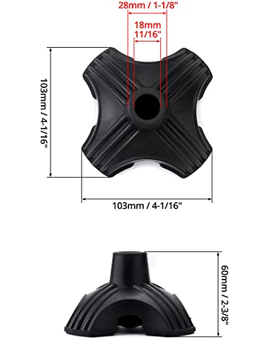 Universal Rubber Replacement Foot Pad for Walking Canes - Black