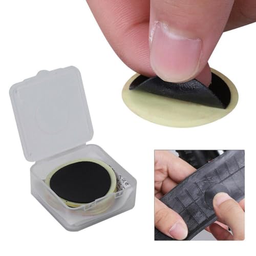 24-Piece Glueless Bike Tire Patch Kit for Road & Mountain Bicycles