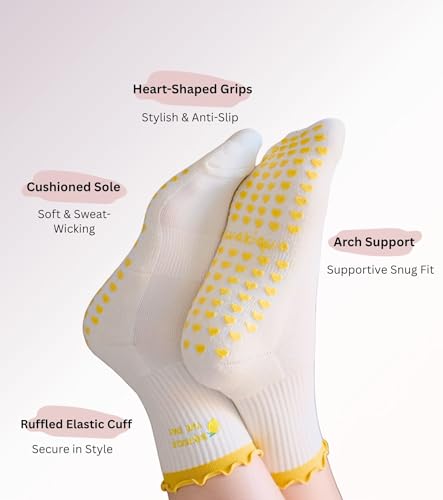 Grip Socks for Yoga, Pilates & Home Workouts - Lemon
