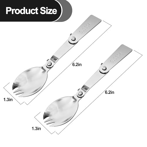 Foldable Stainless Steel Spoon and Fork Set - Portable for Food Jars