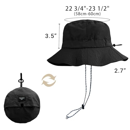 Packable Sun Bucket Hat for Men & Women - UV Protection & Waterproof