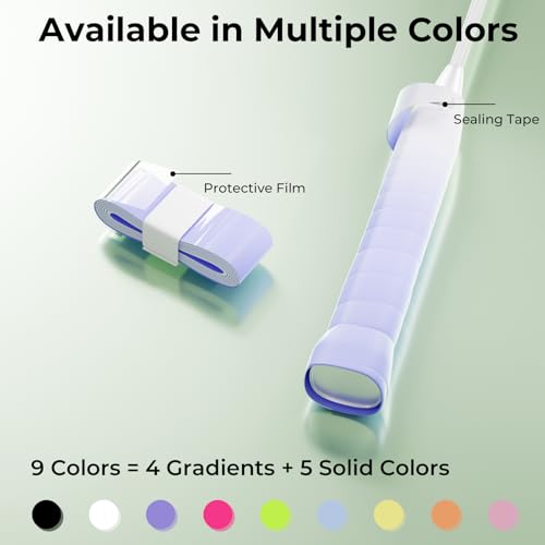 27 Pcs Tennis Overgrip Tape - 9 Color Pre-Cut Grip Set