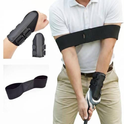 Golf Wrist Training Aid with Arm Band & Grip Rods for Beginners - Improve Swing