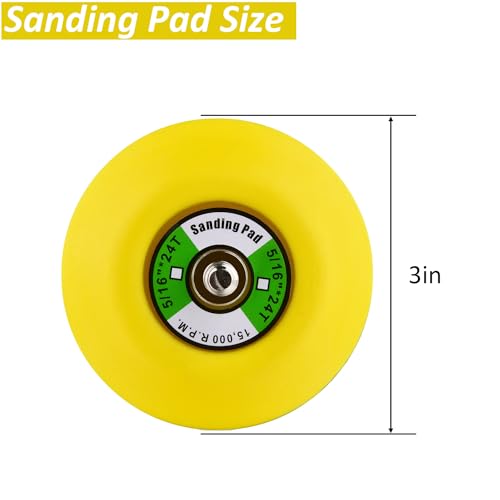 3-Inch Dual-Action Hook & Loop Fastener Flexible Backing Plate, 3" Sanding Back Pad for Orbital Sander 5/16"-24 Thread(8mm)