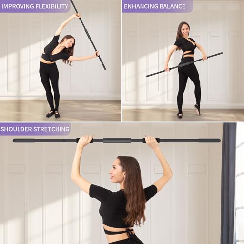 Adjustable Yoga Stick - 58 Inch Sturdy Alloy Steel for Stretching and Balance
