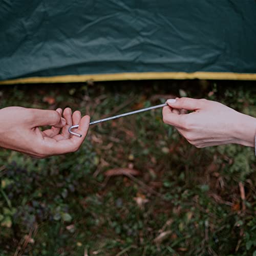 9" Galvanized Steel Tent Stakes - Pack of 20 for Camping & Gardening