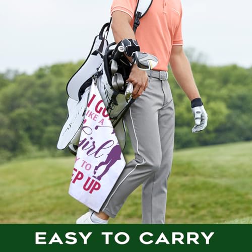 Rofiowa Keep Up Golf Towel for Women - White, 23.6 x 15.7 inches, Golf Accessories Gift for Women, Mom, Aunt