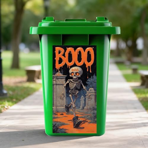 15x32 Inch Trash Can Stickers Ornaments and Christmas Tree with Snow Design Decorative Vinyl Peel and Stick Removable Art Decal for Indoor Outdoor Kitchen Bathroom Office Garbage Bin Wrap Cover