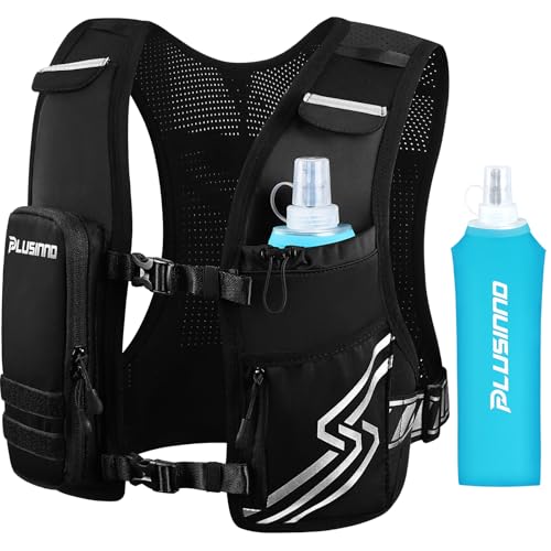 PLUSINNO Medium-Large Running Vest for Men & Women with 500ml Water Bottle