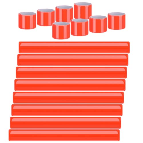 20 Pcs Reflective Snap Bands - High Visibility Safety Armbands - Red