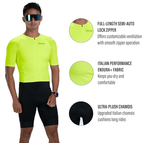 Men's Triathlon Full-Zip Racesuit | Moisture-Wicking, Short Sleeve