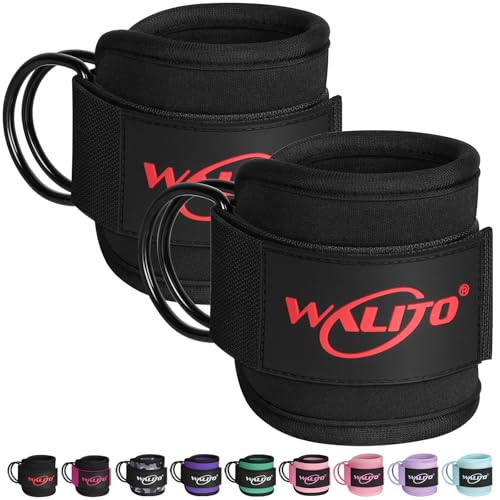 Ankle Straps for Cable Machines - Leg Straps for Glute Kickbacks, 1 Pair Black