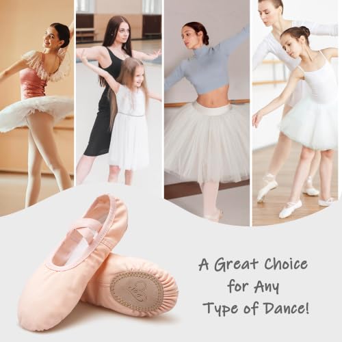 Stelle Ballet Shoes Canvas Ballet Slippers for Women & Girls - Pink, Size 8