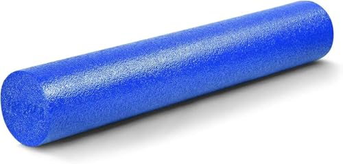 Medium Firm PE Foam Roller - 36 Inch Blue for Yoga & Pilates