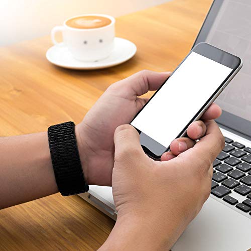 Nylon Bands for Fitbit Versa 2 - Soft Breathable Sport Band - Pure Black