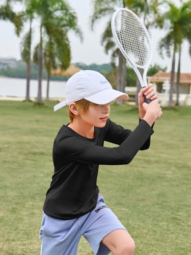 Boys Long Sleeve Athletic T-Shirt - Dry Fit V-Neck Performance Top