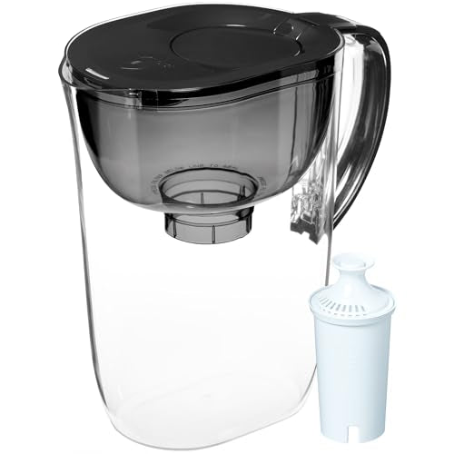Brita Large 10-Cup Water Filter Pitcher Black with BritaPlus Filter
