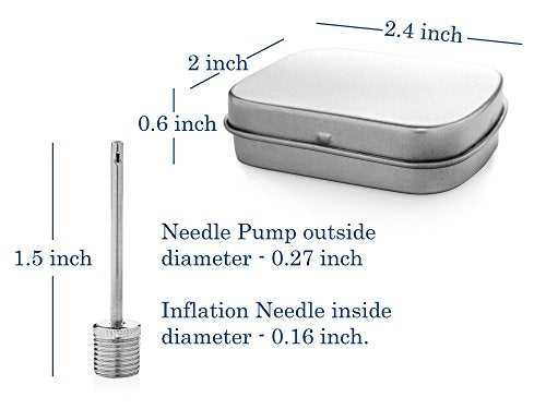 Stainless Steel Ball Pump Needles - 12 Pack with Storage Tin Box