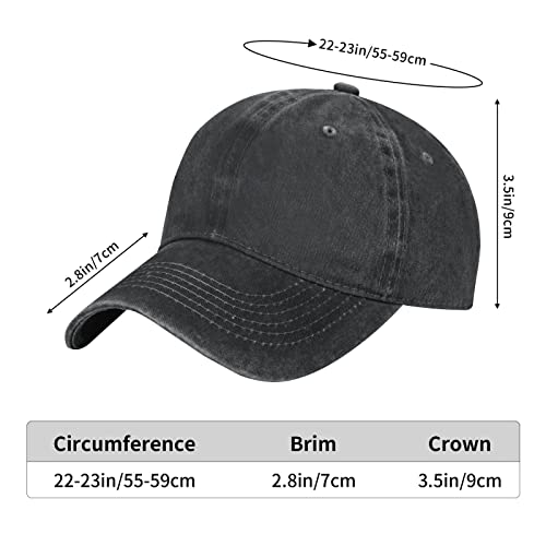 Personalized Adjustable Cotton Baseball Cap - Black