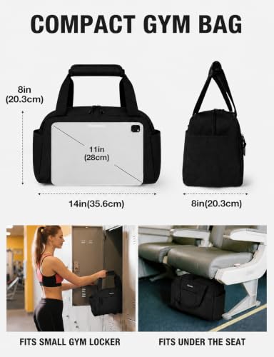 Lightweight 14-Inch Gym Bag for Men & Women - Mini Duffle with Pockets