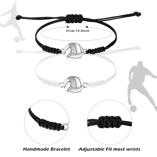 Volleyball Charm Bracelet Set - Adjustable Friendship Bracelets for Players
