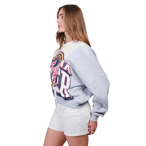 WNBA Women's Super Soft Showtime Crew Sweatshirt - Indiana Fever, Medium, Heather Gray