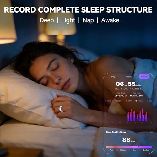 Smart Fitness Tracker Ring for Health Monitoring - Gold Size 8