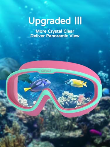Kids Swimming Goggles - Light Pink, Anti-Fog, No Leak, Wide View