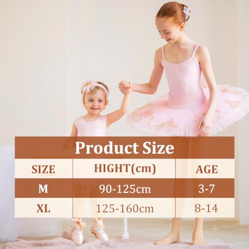 Ballet Tights for Girls - Ultra Soft Stretch Footed Leggings, 20den Skin Colored - Medium