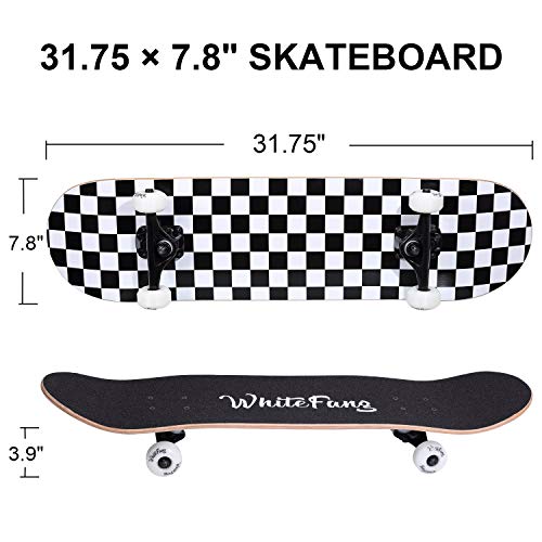 Complete Skateboard for Beginners - 31 x 7.88 Inch Canadian Maple Deck