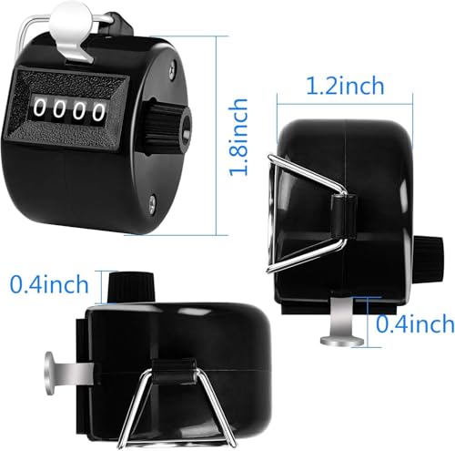 Tally Counter Clicker - 4 Digit Handheld Counter - Black - 2 Pack
