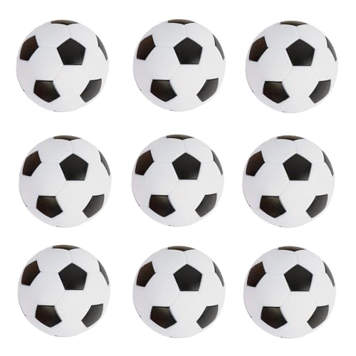 9-Pack Mini Foosball Replacement Balls - 1.42 Inch - Black/White