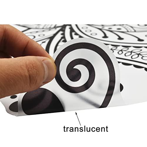 Black Mandala Lotus Wall Decals Indian Boho Namaste Flower Wall Sticker 23.6x15.7inch Hippie Buddhism Meditation Wall Art Decor for Headboard Bedroom Living Room Yoga Studio