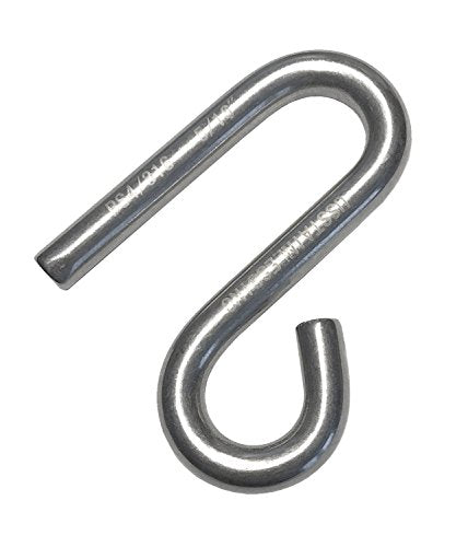 Marine Grade Stainless Steel S Hook - 5/16" Heavy Duty Open End Hook