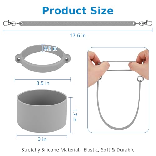 Silicone Water Bottle Sling with Strap - Gray Bottle Carrier