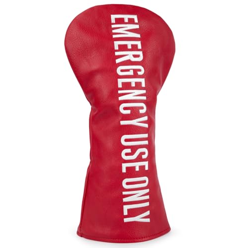 Hybrid Golf Headcover - Red Leather Driver & Fairway Wood Cover