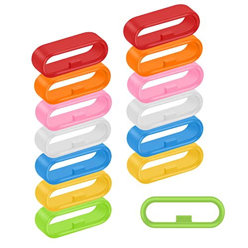 10 Pcs Silicone Watch Strap Fastener Rings - 20mm, 7 Colors