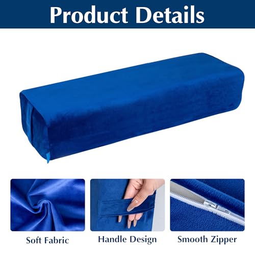 Yoga Bolster Pillow Set - Rectangular & Cylinder, Blue
