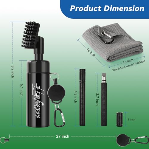 Lovegoo 3-in-1 Golf Club Cleaning Kit with Water Brush, Groove Cleaner & Towel